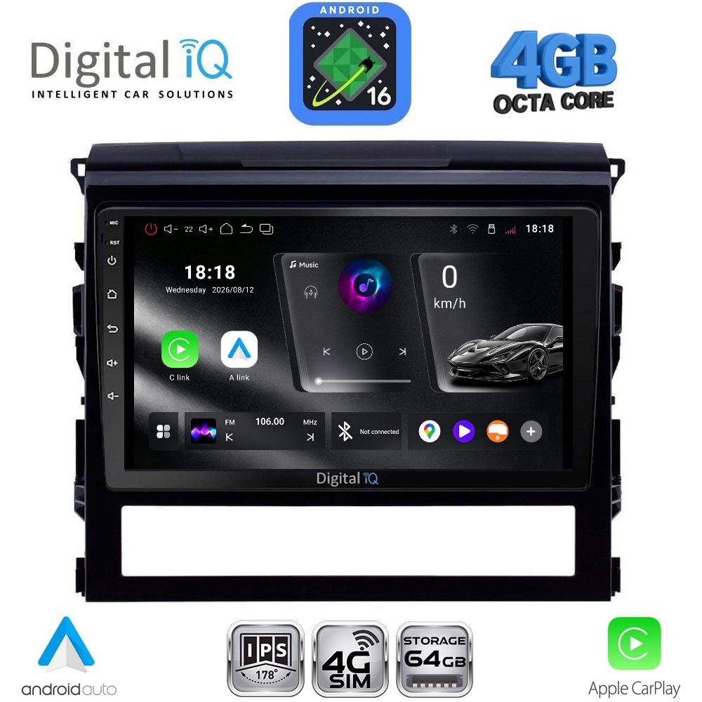 RTG6725_16 DIGITAL IQ RTG 6725_CPA (9inc) MULTIMEDIA TABLET for TOYOTA LANDCRUISER mod. 2016-2019 - Image 1
