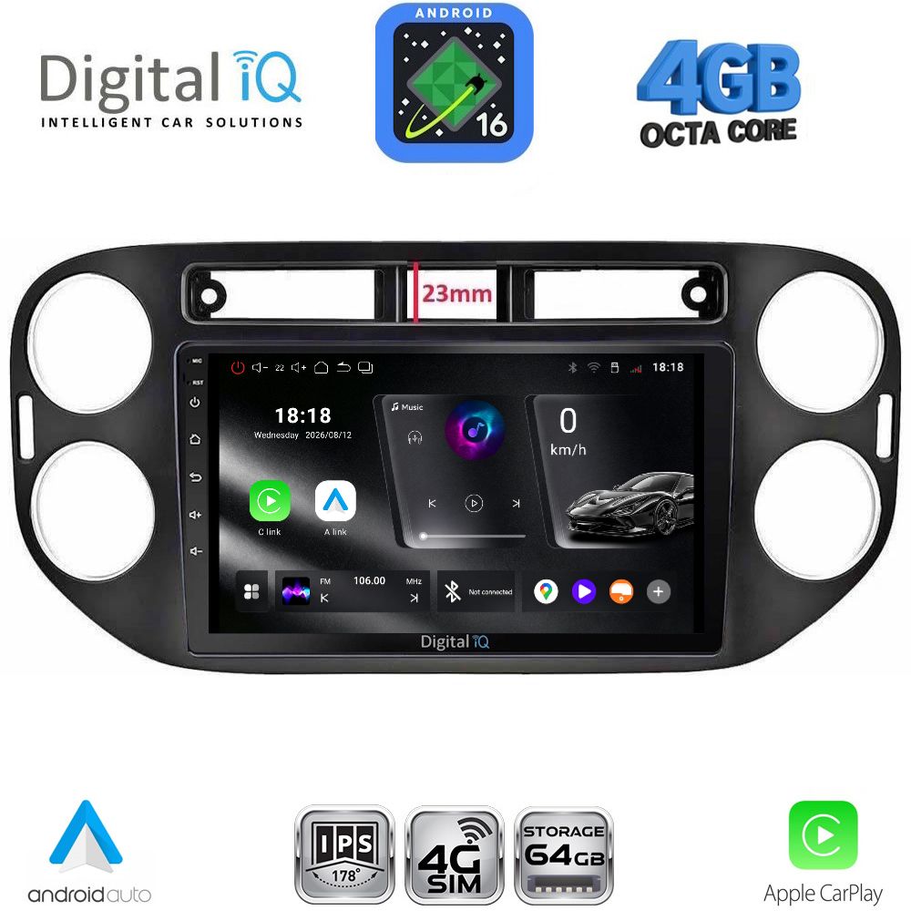 RTG6760BL_16 DIGITAL IQ RTG 6760BL_CPA (9inc) MULTIMEDIA TABLET for VW TIGUAN mod. 2011-2016 (BLACK) - Image 1