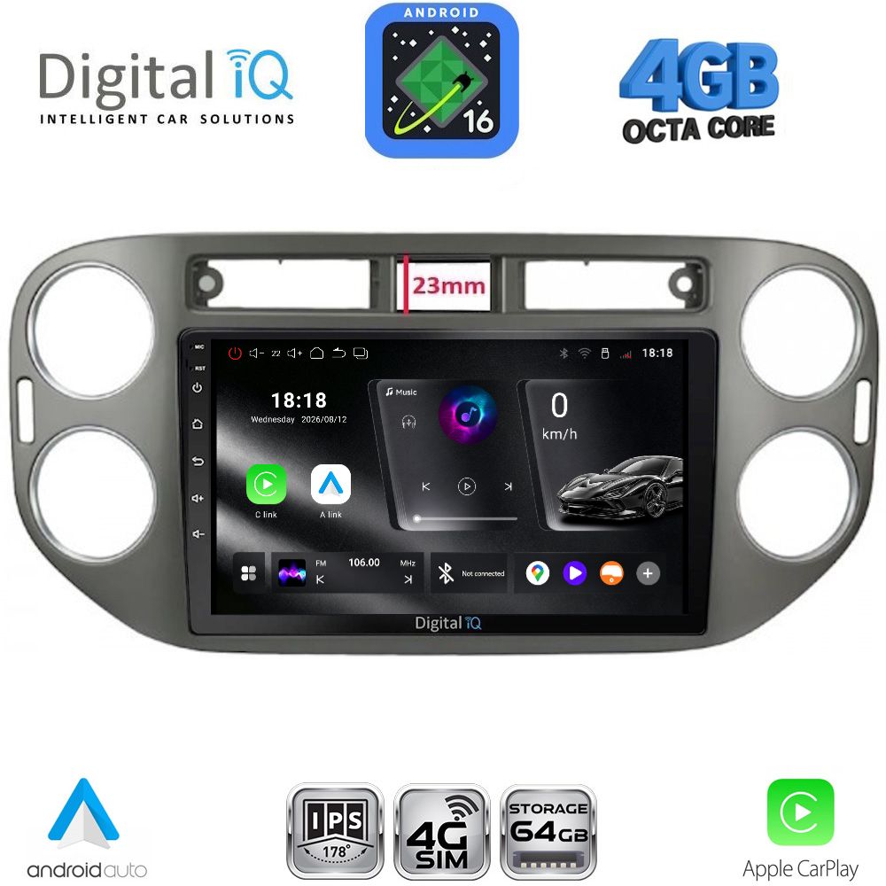 RTG6760GR_16 DIGITAL IQ RTG 6760GR_CPA (9inc) MULTIMEDIA TABLET for VW TIGUAN mod. 2011-2016 (GREY) - Image 1