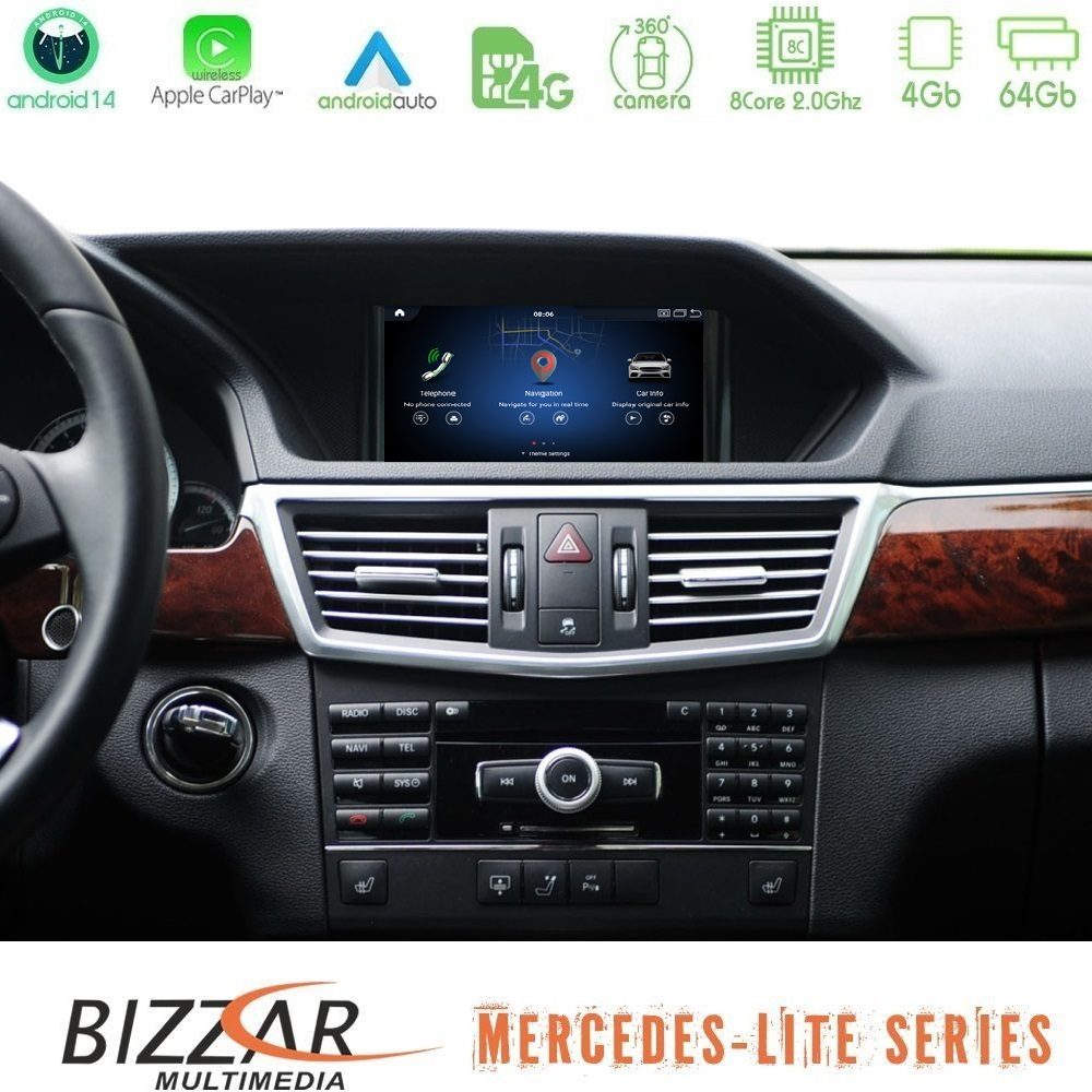 bizzar_am_bzc8695_2 Bizzar OEM Mercedes E Class (W212) NTG5 Android14 8Core (4+64GB) Navigation Multimedia 7" (OEM Style) - Image 1