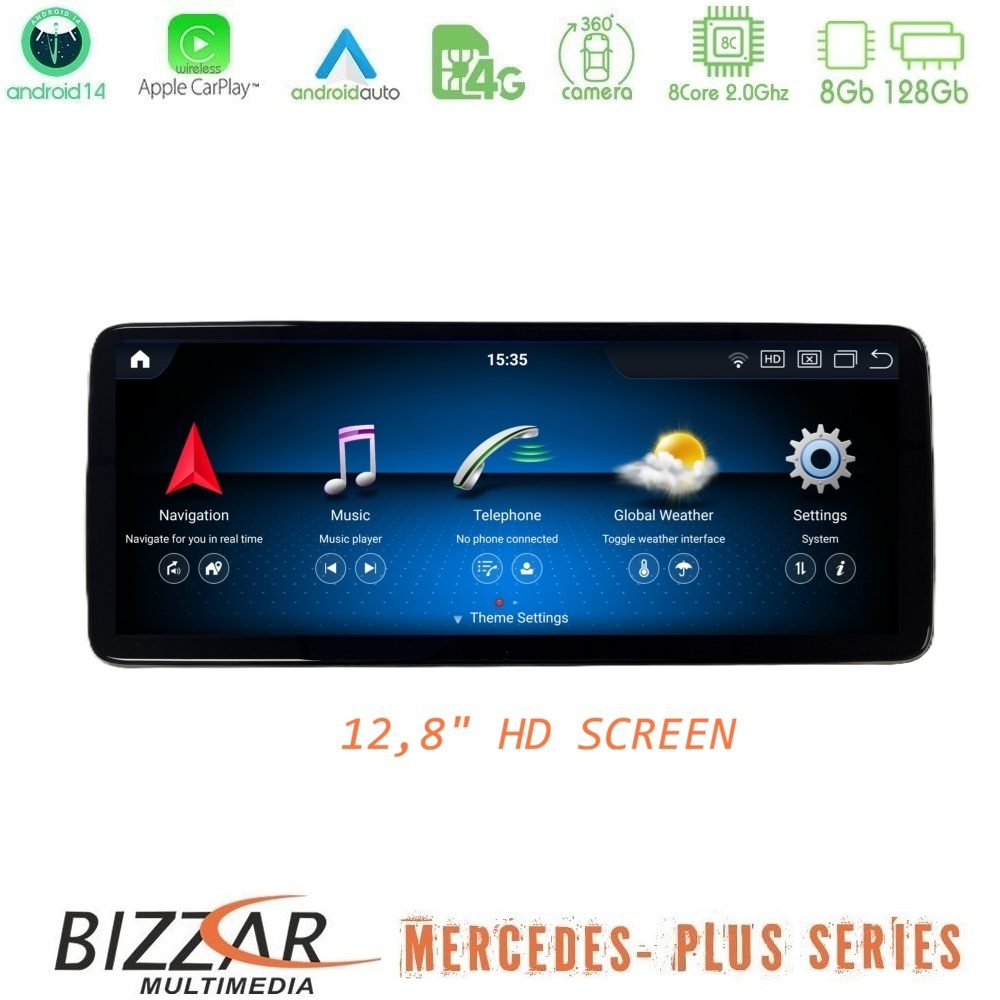 bizzar_am_bzc8886 Bizzar Plus Series Mercedes C/GLC Class Facelift (W205/W253) NTG5.5 Android14 8Core (8+128GB) Navigation Multimedia 12.8" - Image 1
