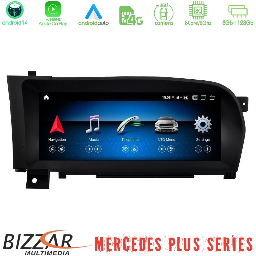 Bizzar Plus Series Mercedes S Class (W221) NTG3.0 Android14 8Core (8+128GB) Infotainment System 10.25"