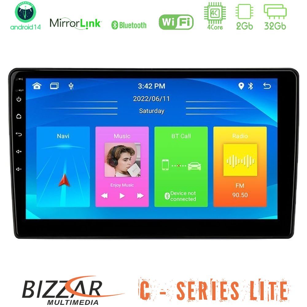 Bizzar C Series Lite 4Core Android14 2+32GB Opel Astra G 1998 – 2003 Navigation Multimedia Tablet 9"