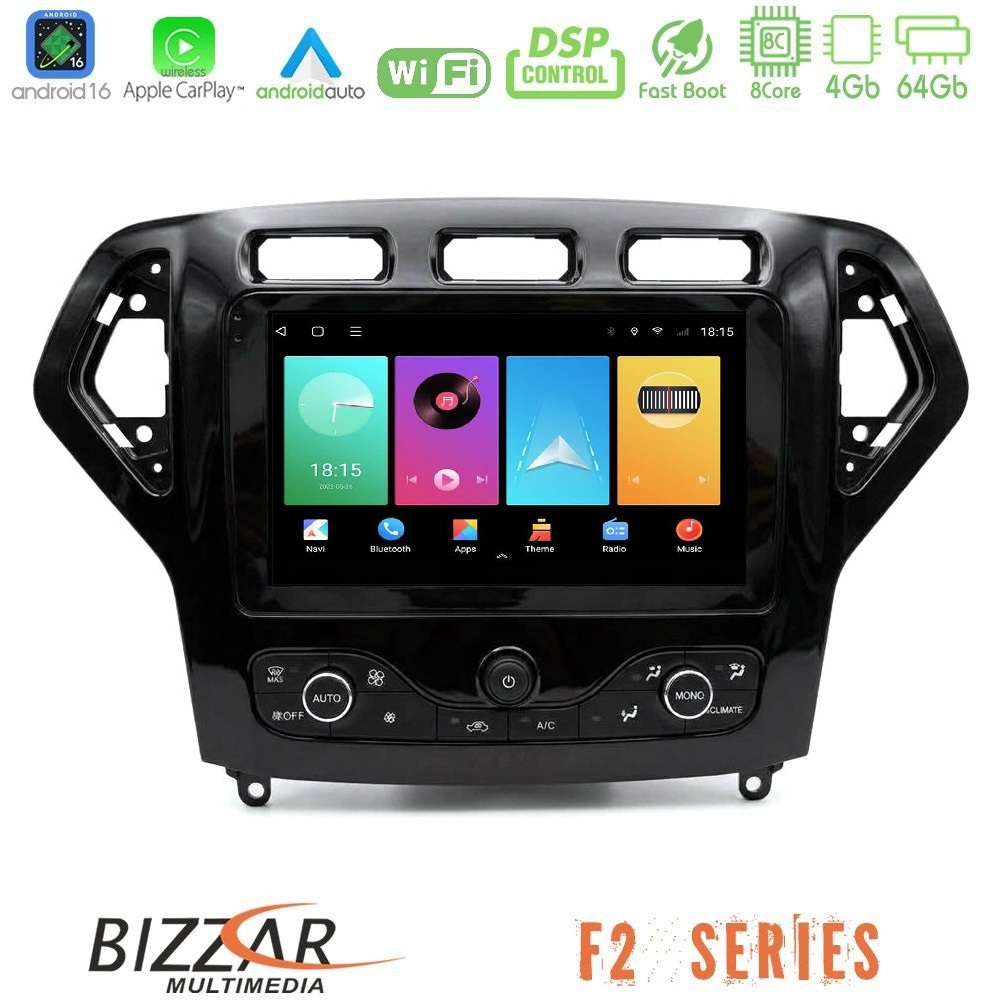 bizzar_f2_fd1474 Bizzar F2 Series 8Core Android16 4+64GB Ford Mondeo 2007-2010 (Auto AC με NAVI) Navigation Multimedia Tablet 9" - Image 1