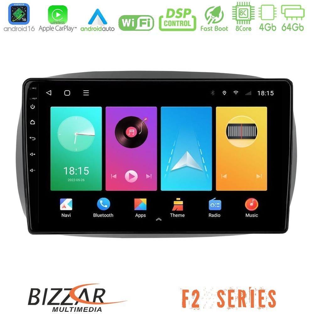 Bizzar F2 Series 8Core Android16 4+64GB  Smart 453 High Level Navigation Multimedia Tablet 9"