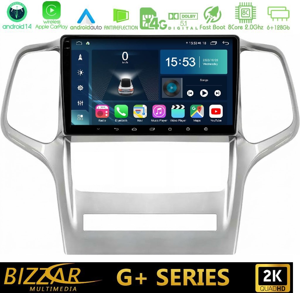 bizzar_g_jp0994 Bizzar G+ Series Jeep Grand Cherokee 2011-2013 8core Android14 6+128GB Navigation Multimedia Tablet 9" - Image 1