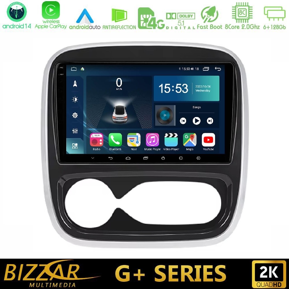 bizzar_g_rn3085 Bizzar G+ Series Renault/Nissan/Opel/Fiat 8core Android14 6+128GB Navigation Multimedia Tablet 9" (AUTO A/C) - Image 1