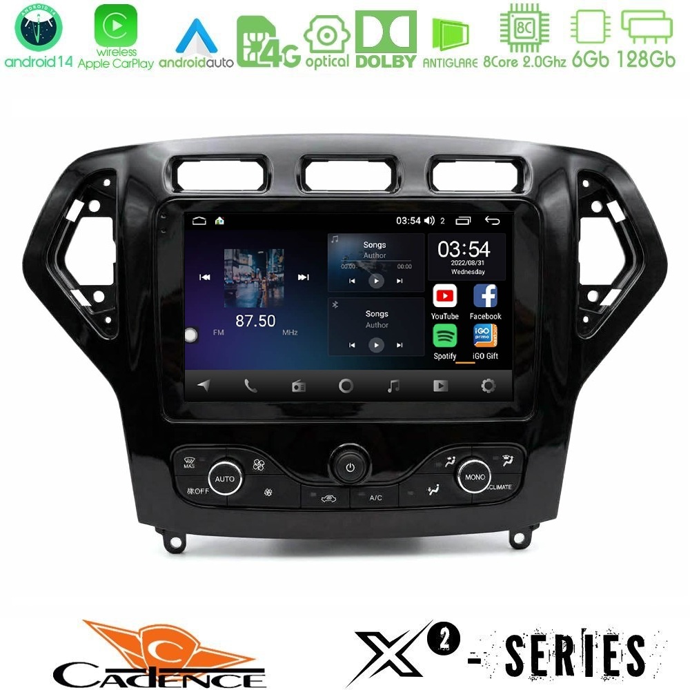 cadence_x2_fd1474 Cadence X2 Series 8Core Android14 6+128GB Ford Mondeo 2007-2010 (Auto AC με NAVI) Navigation Multimedia Tablet 9" - Image 1