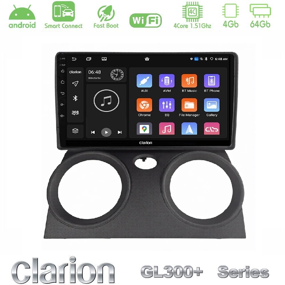 Clarion GL300+ Series 4Core Android ClarionOS 4+64GB  Mitsubishi Colt 2009 – 2013 Navigation Multimedia Tablet 10"
