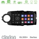 Clarion GL300+ Series 4Core Android ClarionOS 4+64GB  Toyota Yaris 2015-2019  Navigation Multimedia Tablet 9" (Μαύρο Χρώμα)