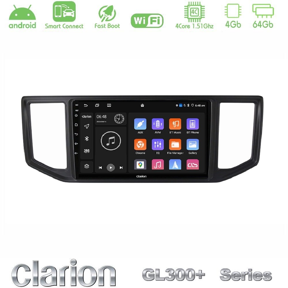 clarion_gl34_vw0954 Clarion GL300+ Series 4Core Android ClarionOS 4+64GB Man TGE / VW Crafter 2018 – 2026 Navigation Multimedia Tablet 10" - Image 1
