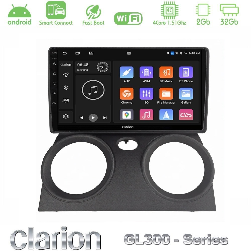 Clarion GL300 Series Mitsubishi Colt 2009 – 2013 4Core Android ClarionOS 2+32GB Navigation Multimedia Tablet 10" Με Carplay & Android Auto